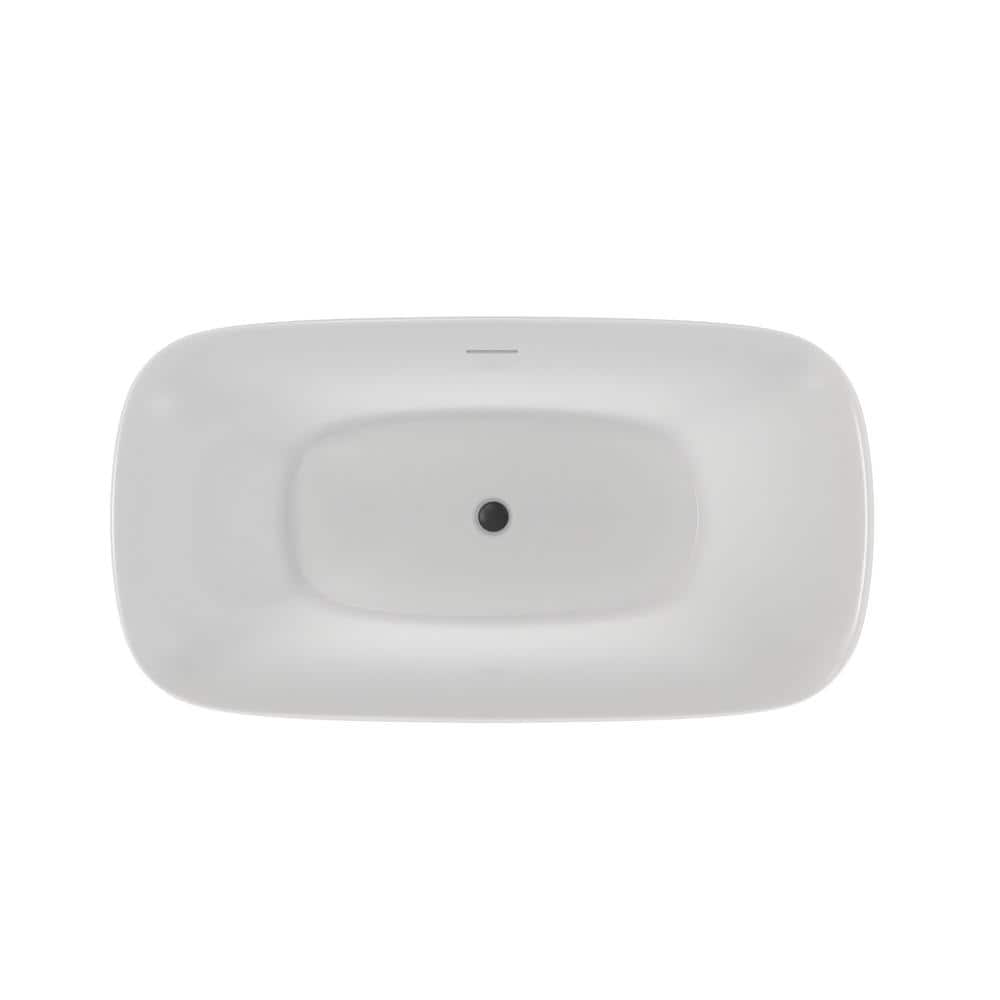 Ascend 67" White Acrylic Freestanding Double Slipper Bathtub