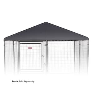 10 ft. x 10 ft. Steel Grey Canopy Presidential Coverage Area - 0.0023-Acres In-Ground Kennel Cover