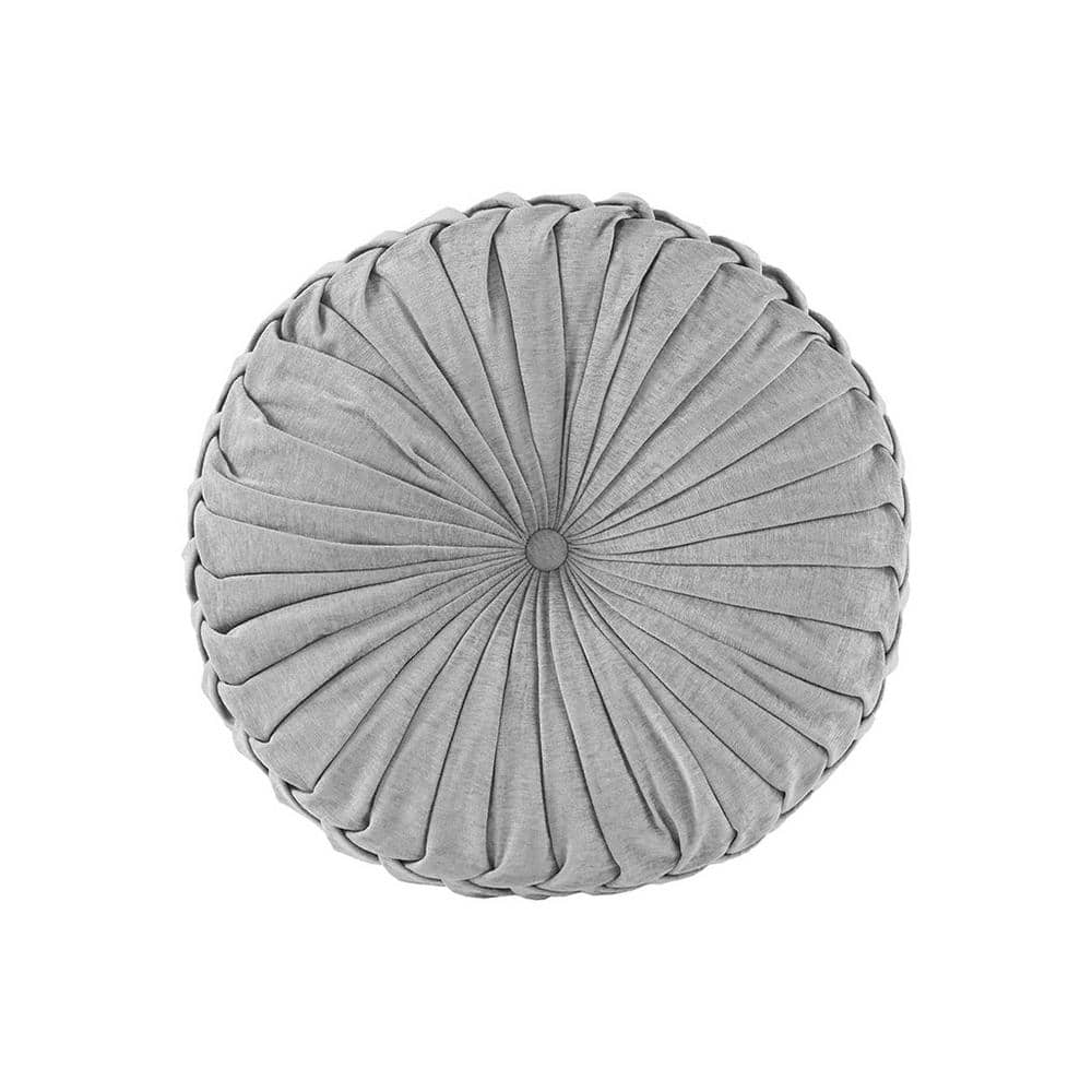 Gray 22 in. L x 22 in. W Polyester Round Throw Pillow Floor Pillow Cushion,