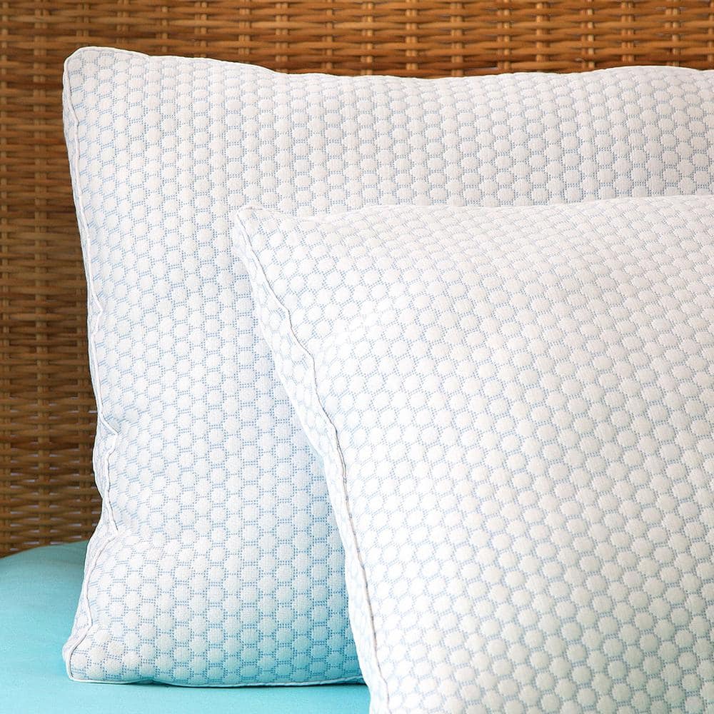 Queen Size Blue and White Hypoallergenic Cooling Pillow