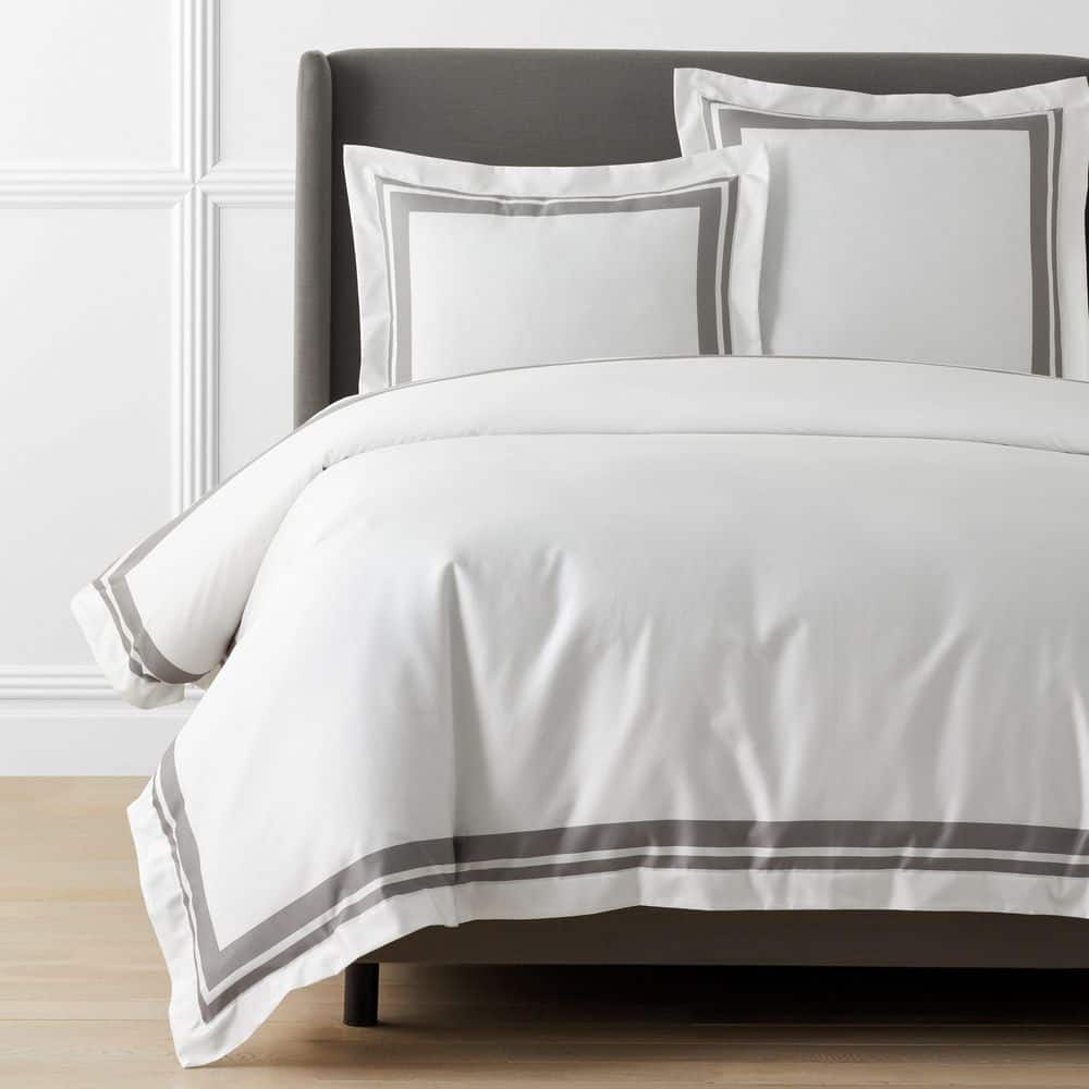 Legends Hotel Supima Double Border Silver Full Wrinkle-Free Sateen Duvet Cover price history on PriceWatchPro