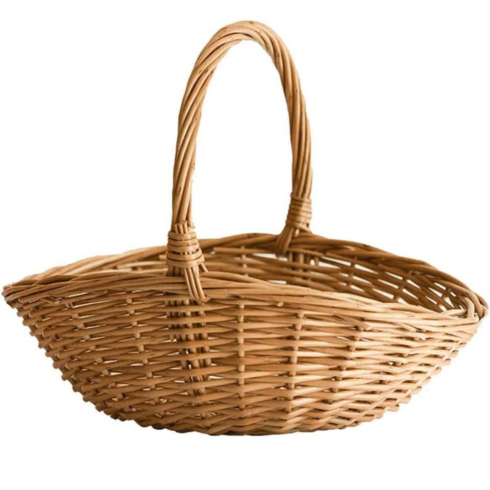 Handcrafted Natural Willow Wicker Picnic Storage Basket with Handle Light Brown Large 15.7x13.4x12.5 price history on PriceWatchPro