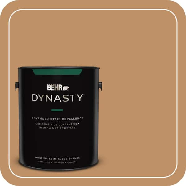 BEHR DYNASTY 1 gal. Home Decorators Collection #HDC-CL-15 Burnished Caramel Semi-Gloss Enamel Interior Stain-Blocking Paint & Primer