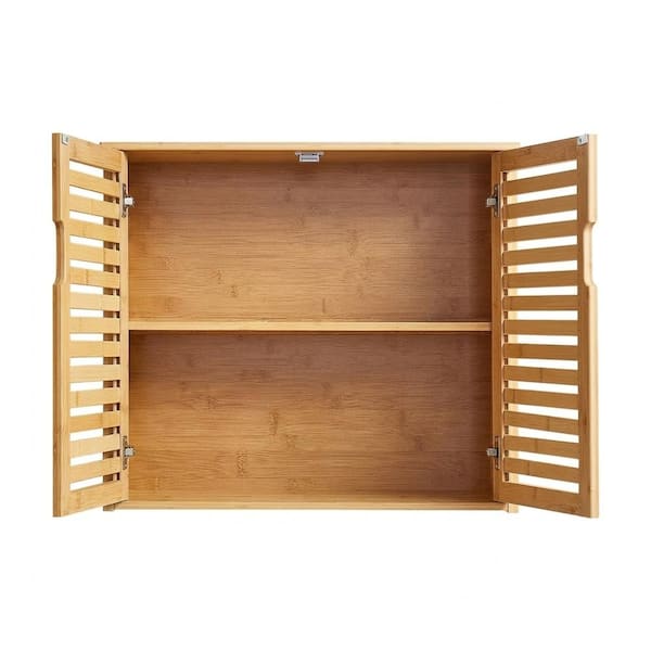 Bathroom Wall Cabinet, Over-the-Toilet Storage with 2 Doors and 3-Level Adjustable Shelf, Medicine Organizer