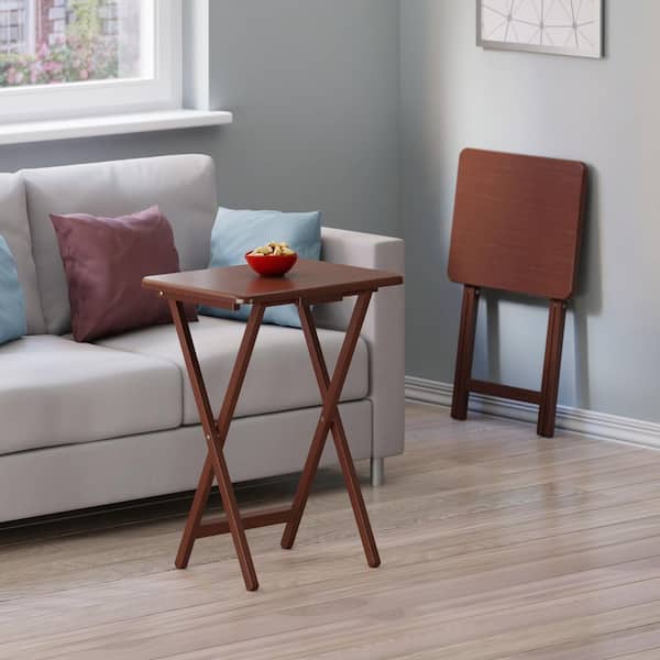 Winsome Wood Alex 14.57 In Walnut 2-Pc Snack/End Table Set 94292