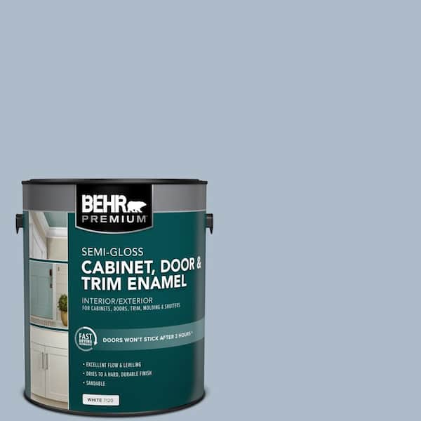 1 gal. #PPU15-16 Simply Blue Semi-Gloss Enamel Interior/Exterior Cabinet, Door & Trim Paint