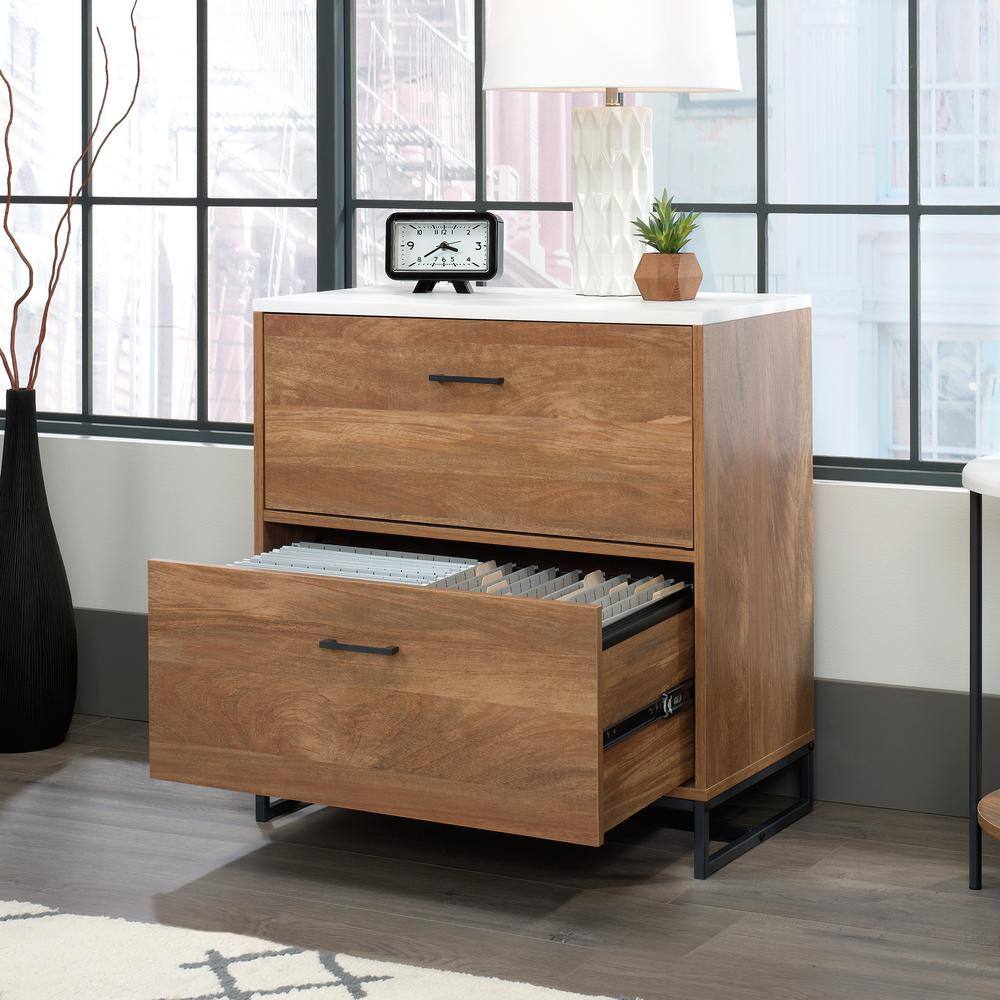 Sindoori Mango 2-Drawer Lateral File Cabinet with White Top