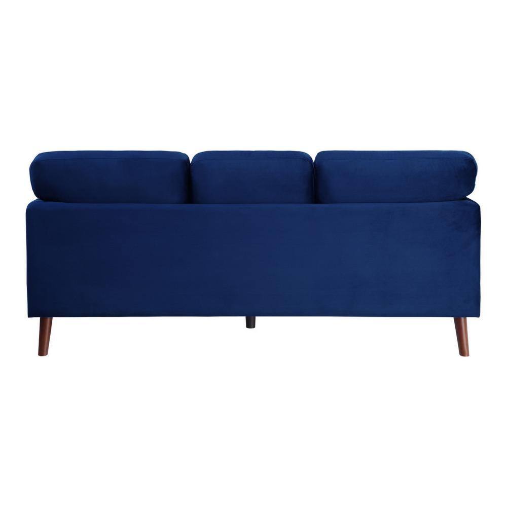 Bard 81" Blue Velvet Sofa with Solid Wood Legs