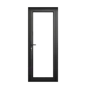 Teza French Doors 37.5 in. x 80 in. Matte Black Full Lite Right Hand Inswing Aluminum French Door