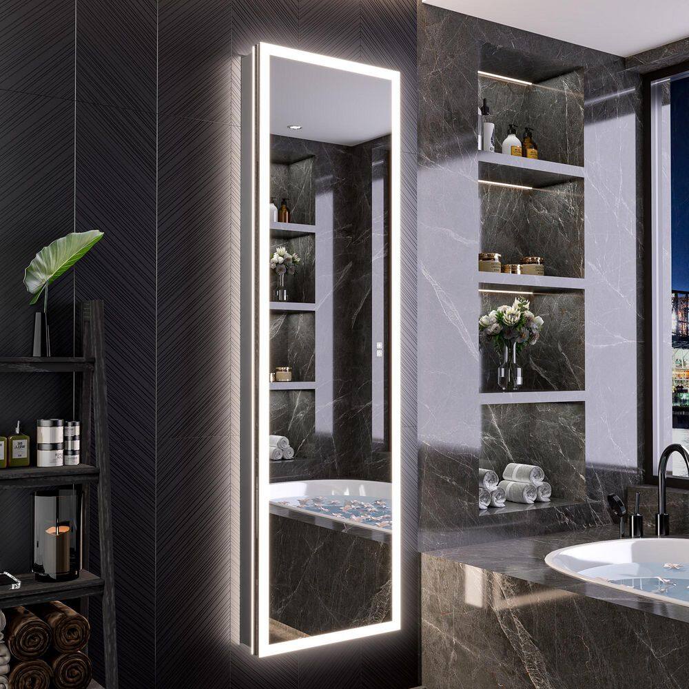 20 in. W x 70 in. H Recessed/Surface Mount LED Lighted Front and Backlit Tall Medicine Cabinet with Mirror, USB Outlet price history on PriceWatchPro