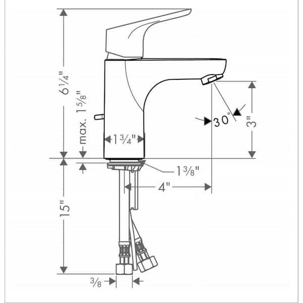 Focus Single Handle Single Hole Bathroom Faucet in Chrome