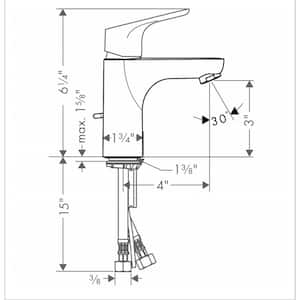 Focus Single Handle Single Hole Bathroom Faucet in Brushed Nickel