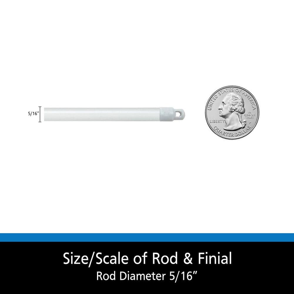 White Adjustable Steel Sash Curtain Rod, 21" - 38"