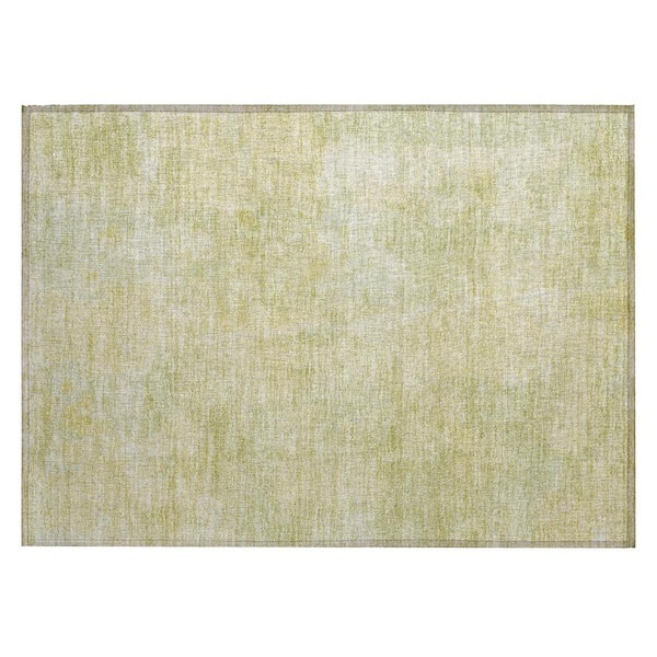 HomeRoots Gold 2 ft. x 3 ft. Woven Abstract Rectangle Indoor/Outdoor Area Rug
