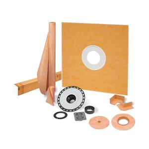 Kerdi-Shower-Kit 48 in. x 48 in. Shower Kit in ABS with Stainless Steel Drain Grate