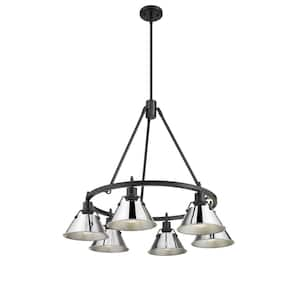 Orwell 6-Light Matte Black and Chrome Chandelier