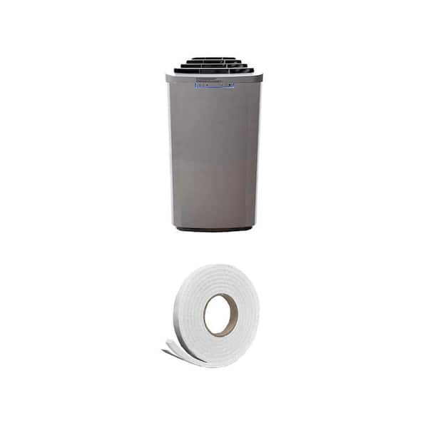 6,345 BTU Portable Air Conditioner Cools 420 Sq. Ft. and 3/4 in. x 7/16 in. x 10 ft. Weatherstrip Tape Combo