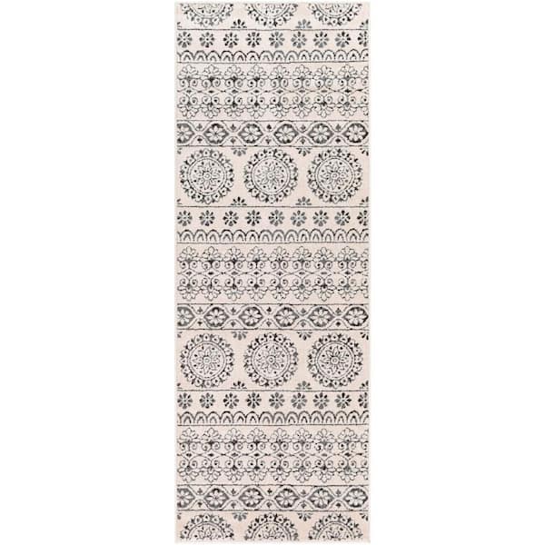 Livabliss Lygia Charcoal 3 ft. x 10 ft. Oriental Indoor Runner Area Rug