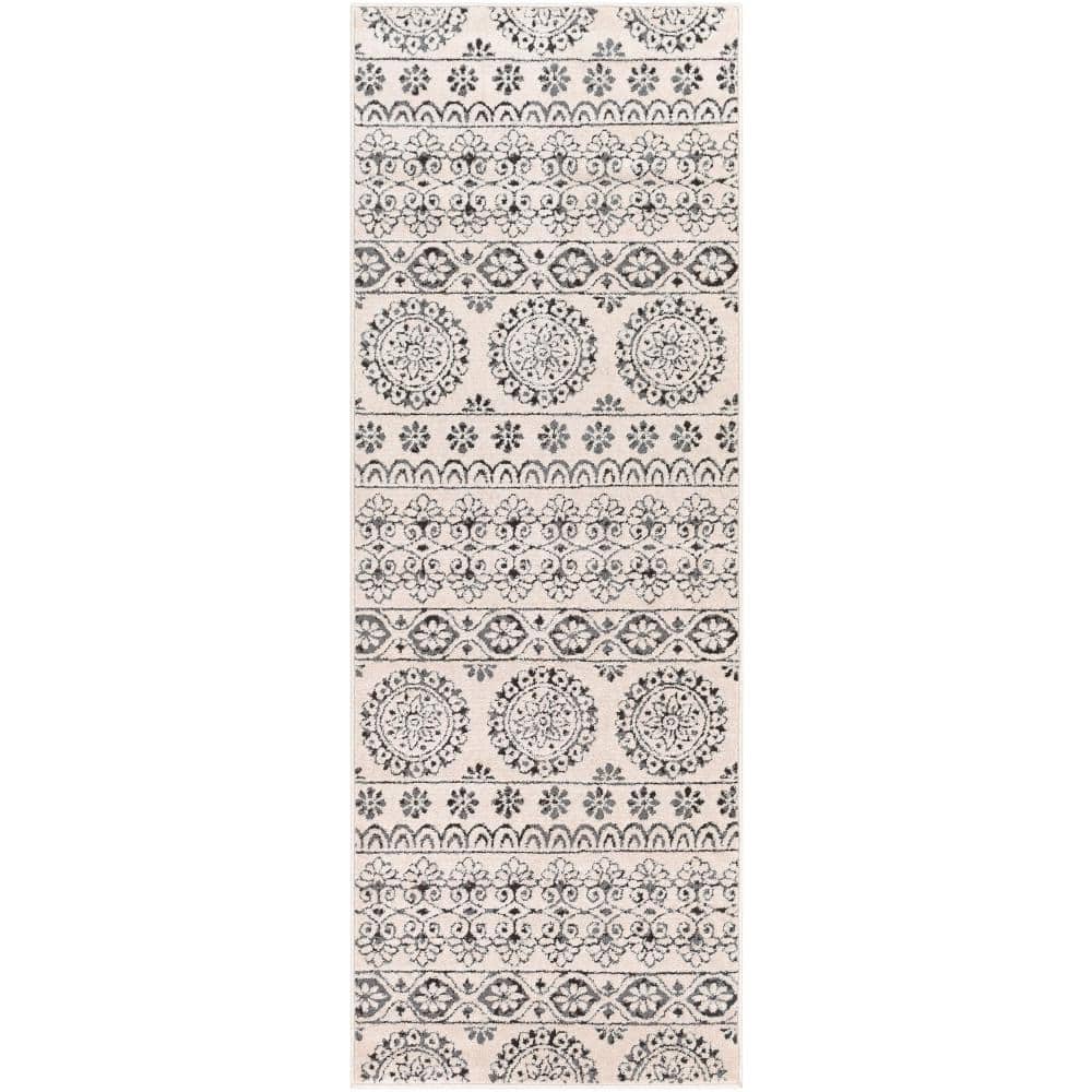 Livabliss Lygia Charcoal 3 ft. x 7 ft. Oriental Indoor Runner Area Rug ...