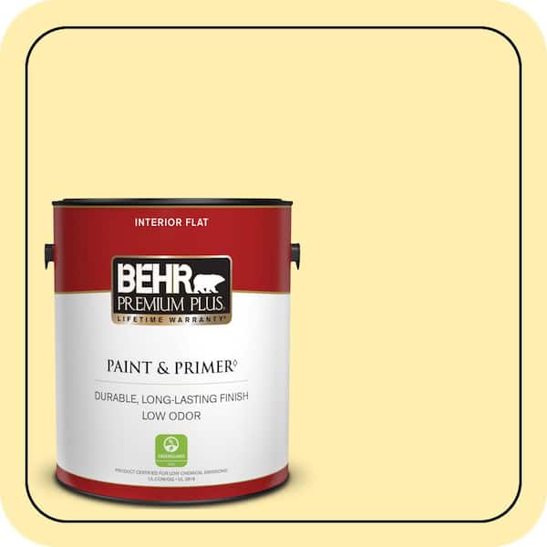 BEHR PREMIUM PLUS 1 gal. #ICC-50 Joyous Flat Low Odor Interior Paint & Primer