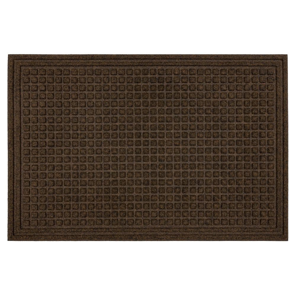 Waffle Grid Brown 24 in. x 36 in. Recycled Rubber Indoor/Outdoor Impressions Door Mat price history on PriceWatchPro