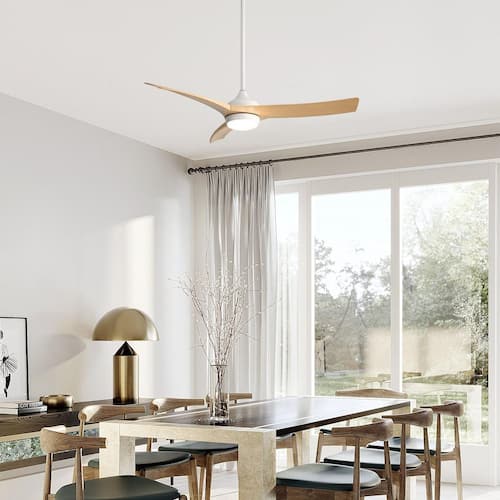 52 in. Modern Indoor/Outdoor White LED Ceiling Fan with Light Kit and Remote Control Sofucor Ceiling Fans With Lights