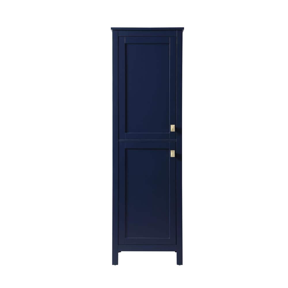 Timeless Home 20 in. W x 22 in. D x 65 in. H Blue Freestanding Linen Cabine