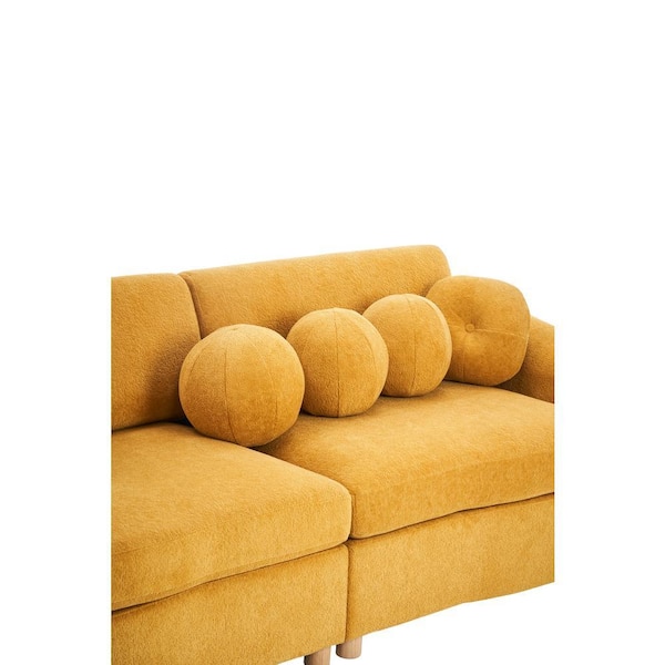 Z-joyee 84.6 in Wide Round Arm Chenille Rectangle Modern