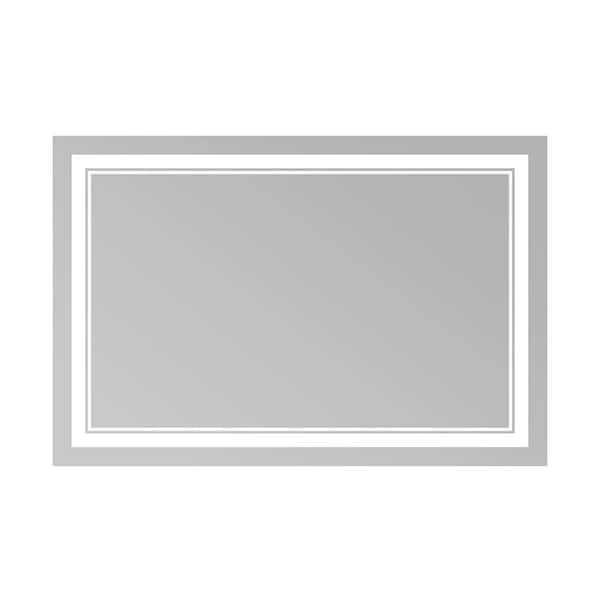 Unbranded 36 in. W x 24 in. H Large Rectangular Framed LED Anti-Fog Dimmable Wall Mount Bathroom Vanity Mirror