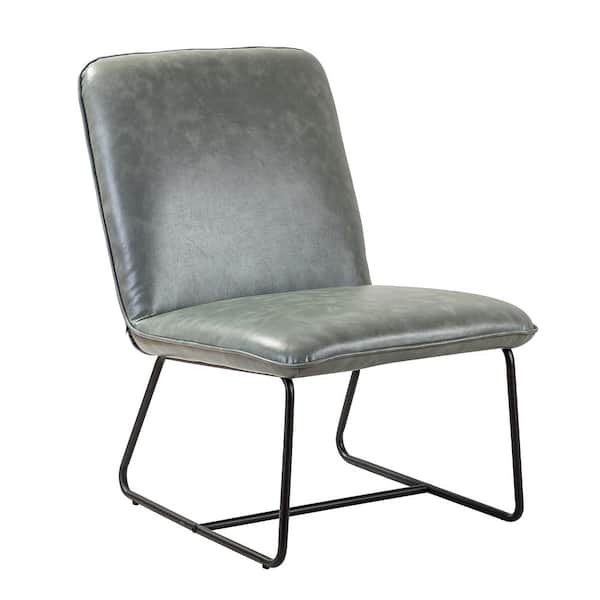 JAYDEN CREATION 0rorbia Upholstered Accent Sage Side Chair with Metal Base