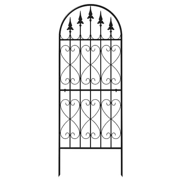 39 in. Tall No Dig Steel Garden Fence Or Outdoor Dog Fencing, Black