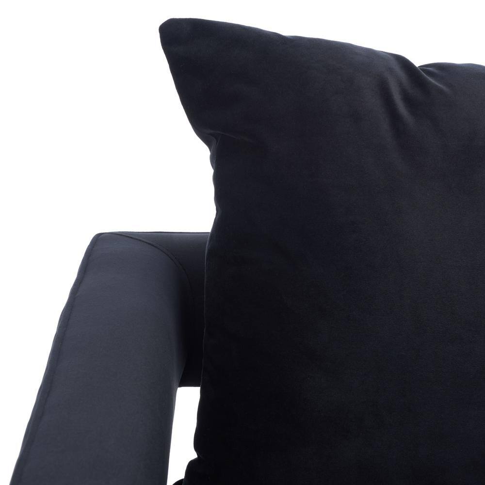 Olivya Black Velvet and Wood Contemporary Accent Chair