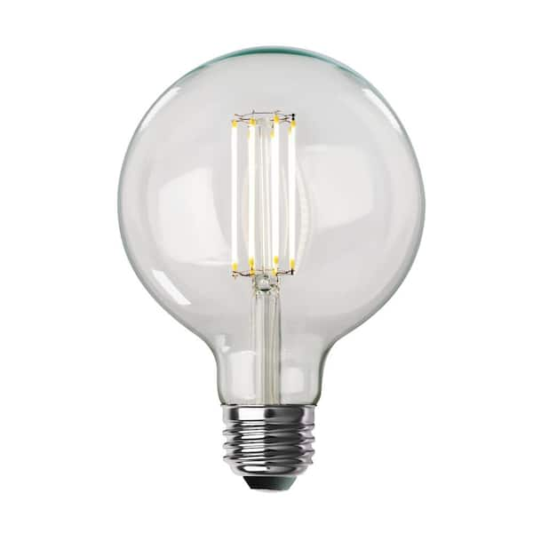 100-Watt Equivalent G40 Dimmable Straight Filament Clear Glass E26 Vintage Edison LED Light Bulb Soft White