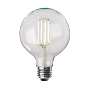 100-Watt Equivalent G40 Dimmable Straight Filament Clear Glass E26 Vintage Edison LED Light Bulb Soft White