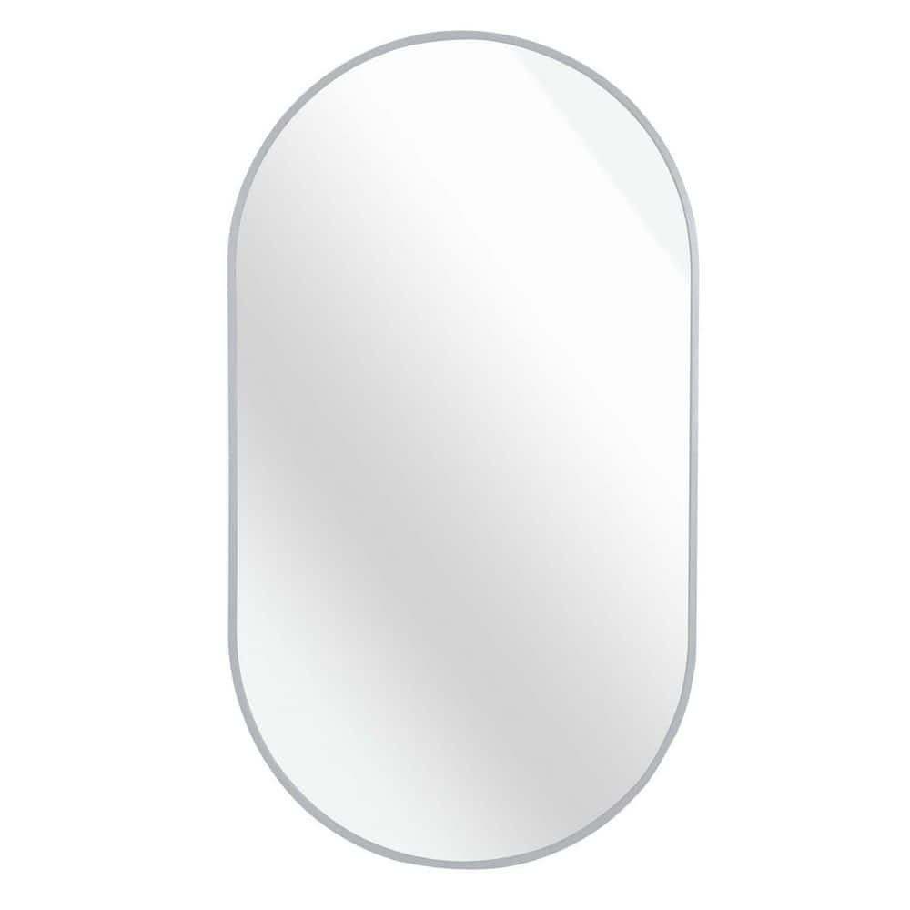 20 in W x 28 in. H Wall Mounted Mirror,Oval Bathroom Mirror,Metal Framed Va
