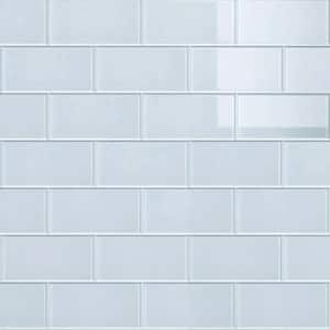 Crystile White 3 in. X 6 in. Glossy Glass Subway Tile (10 sq. ft./Case)