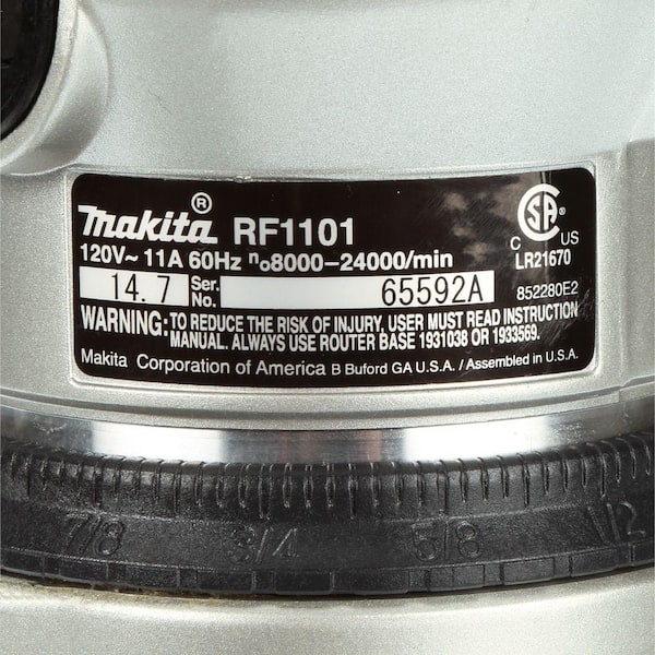 Makita 2-1/4 HP Router Kit with Plunge Base RF1101KIT2 - The Home 