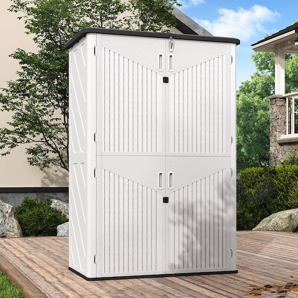 Sizzim Vertical 4.3 ft. W x 2.5 ft. D Resin Shed with 2-Piece