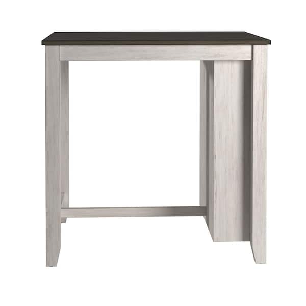 HomeSullivan White Wood Counter Height Dining Table with Charging ...