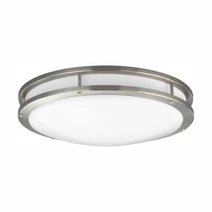 17.75 in. CTC COMM Collection 31 -Watt Brushed Nickel Integrated LED Flush Mount