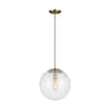 Generation Lighting Leo Hanging Globe 14 in. 1-Light Satin Brass ...