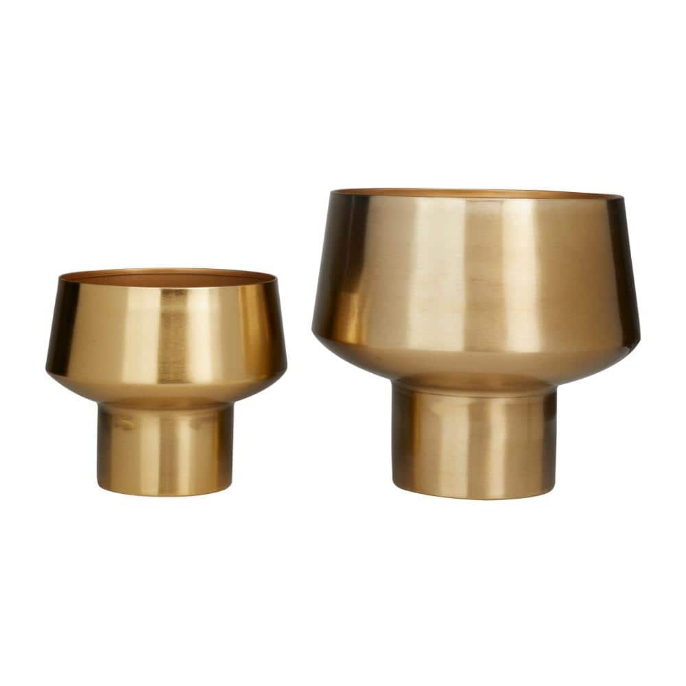 Gold Iron Indoor Outdoor Planter Set of 2
