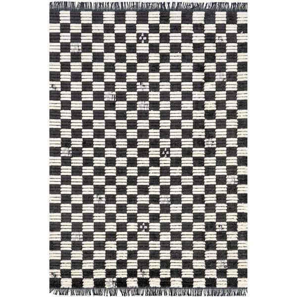 nuLOOM Myka Checkered Black and White 4 ft. x 6 ft. Indoor/Outdoor Area Rug