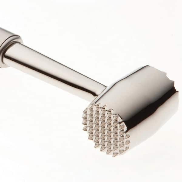 Cast Stainless Steel Meat Tenderizer - Heavy Duty Dishwasher Safe Hammer Mallet Tool & Chicken Pounder