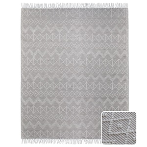 Orton Ivory Taupe 8 ft. x 10 ft. Rectangle Solid Pattern Wool Polyester Cotton Runner Rug