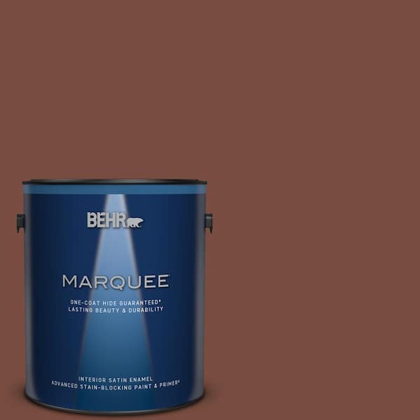 BEHR MARQUEE 1 gal. #PPU2-19 Royal Liqueur One-Coat Hide Satin Enamel Interior Paint & Primer