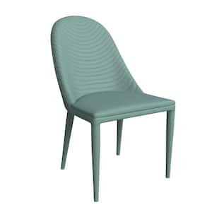 Seville Upholstered Modern Dining Chair with Metal Legs  Armless Upholstered Leather Accent Chair, Green