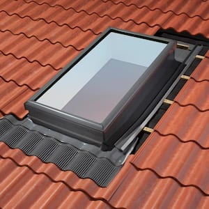 1430, 1446 High-Profile Tile Roof Flashing with Adhesive Underlayment for Curb Mount Skylight