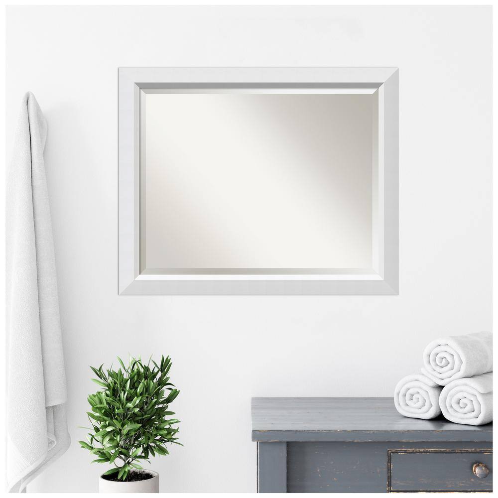 Blanco White Wood Full Length Rectangular Wall Mirror