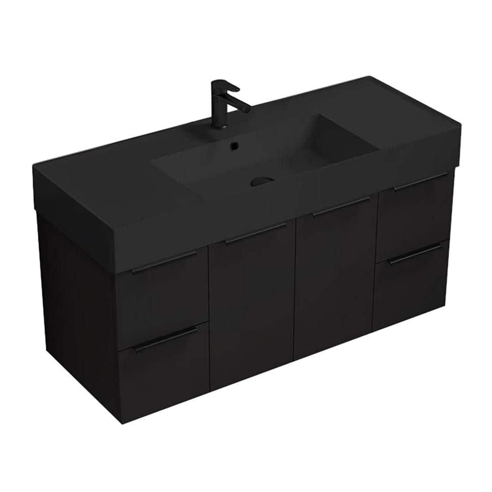 Derin 47.6 in. Modern Freestanding Bath vanity in Matte Black with Matte Black Ceramic Top price history on PriceWatchPro